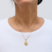 Nature-Anhänger in Muschelform, stilvoll kombiniert mit weiteren Anhängern im Stacking-Look sowie solo getragen. Ergänzt durch Bobby-Ketten in verschiedenen Größen, perfekt für einen natürlichen und eleganten Stil.
